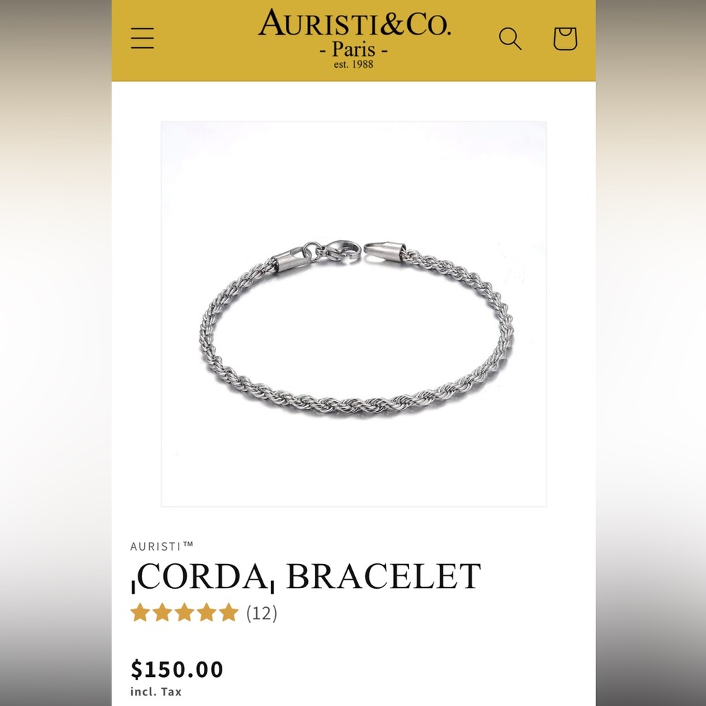 Auristi & Co. Corda Bracelet in Silver